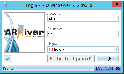 Login ARXivar Server