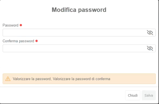 Modifica Password Finestra