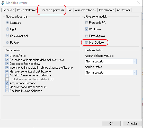 LicenzeEPermessi MailOutlook